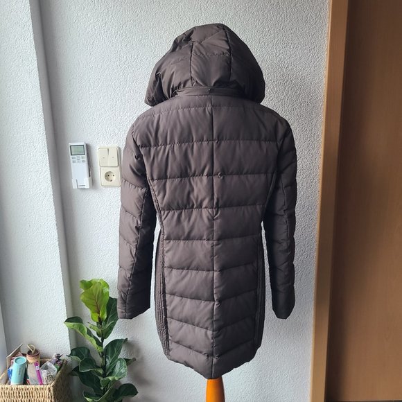 Fuchs & Schmitt Women's Brown Hooded Original Feather Down Quilted Parka Coat M - Picture 11 of 16